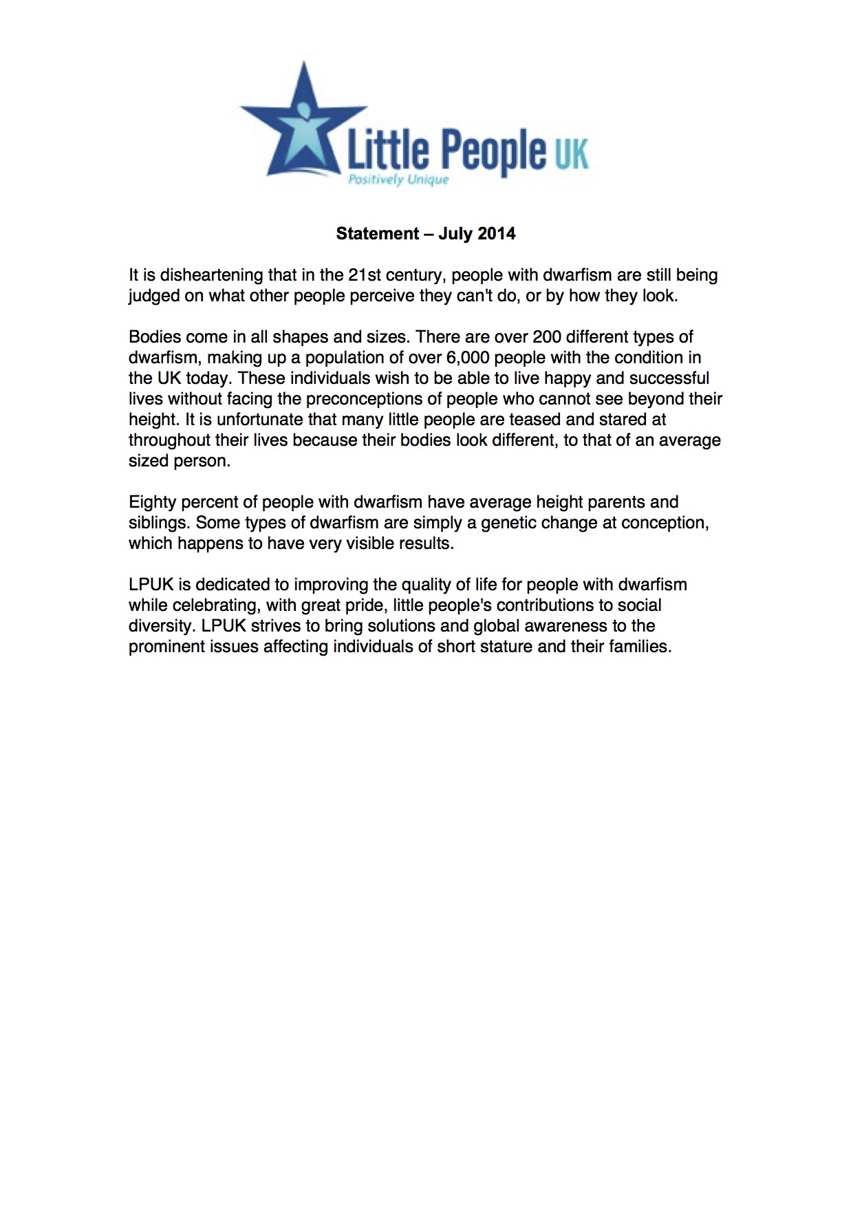 Descrimination statement Daily Mail