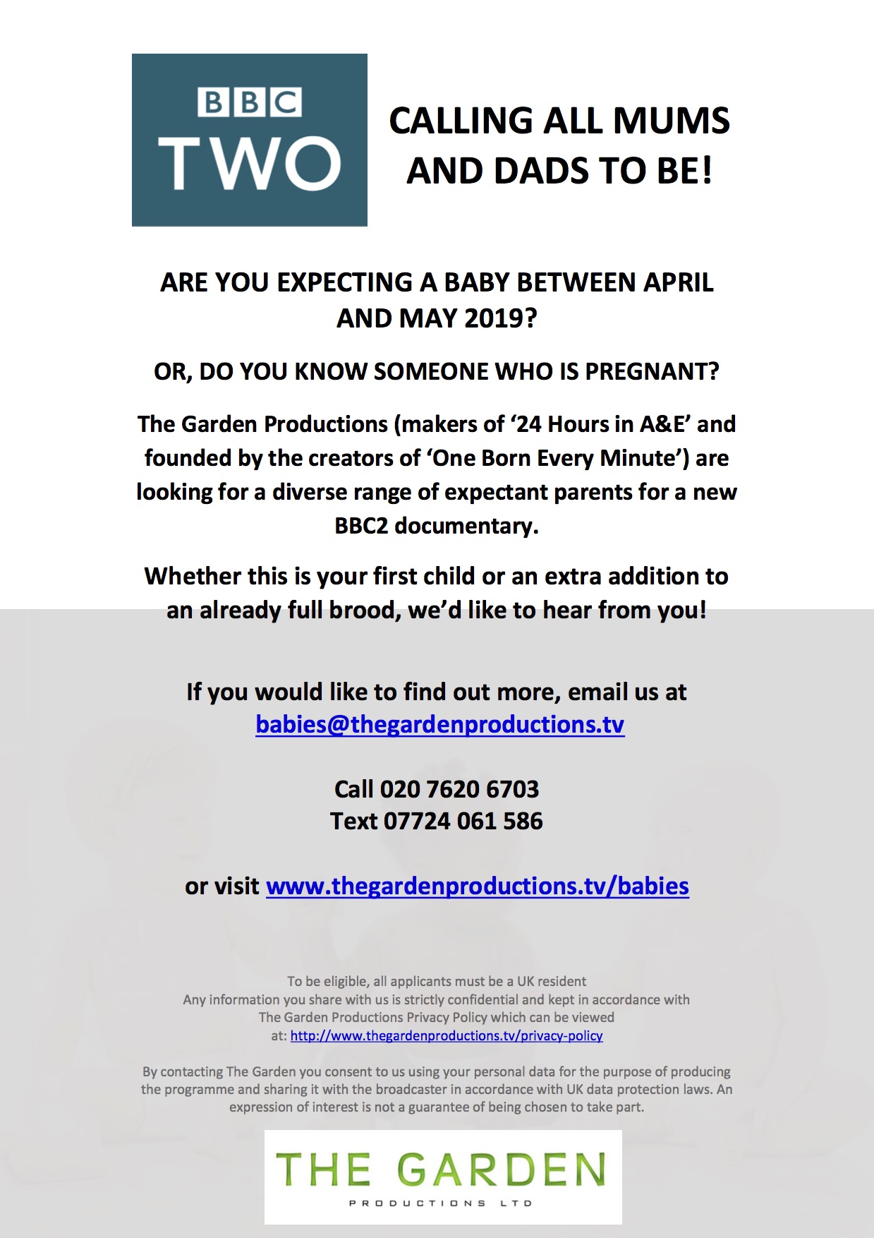 CALLING ALL MUMS AND DADS TO BE