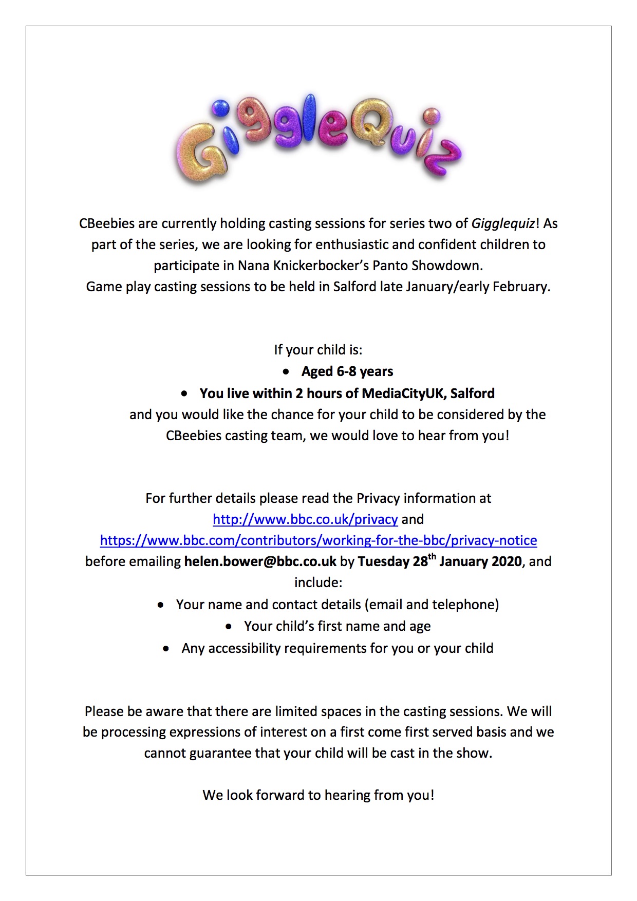 Expression of Interest New Little People
