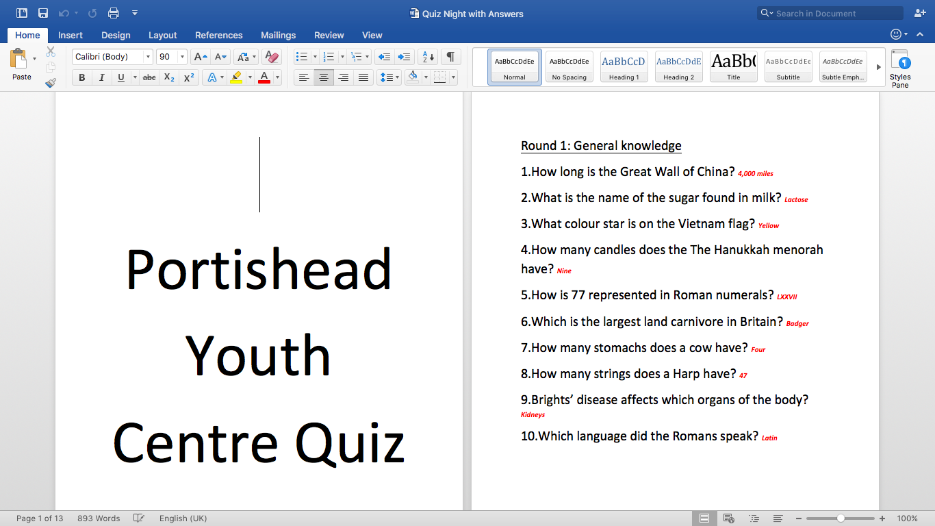 Quiz Night