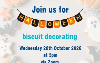 Halloween biscuit decorating via Zoom